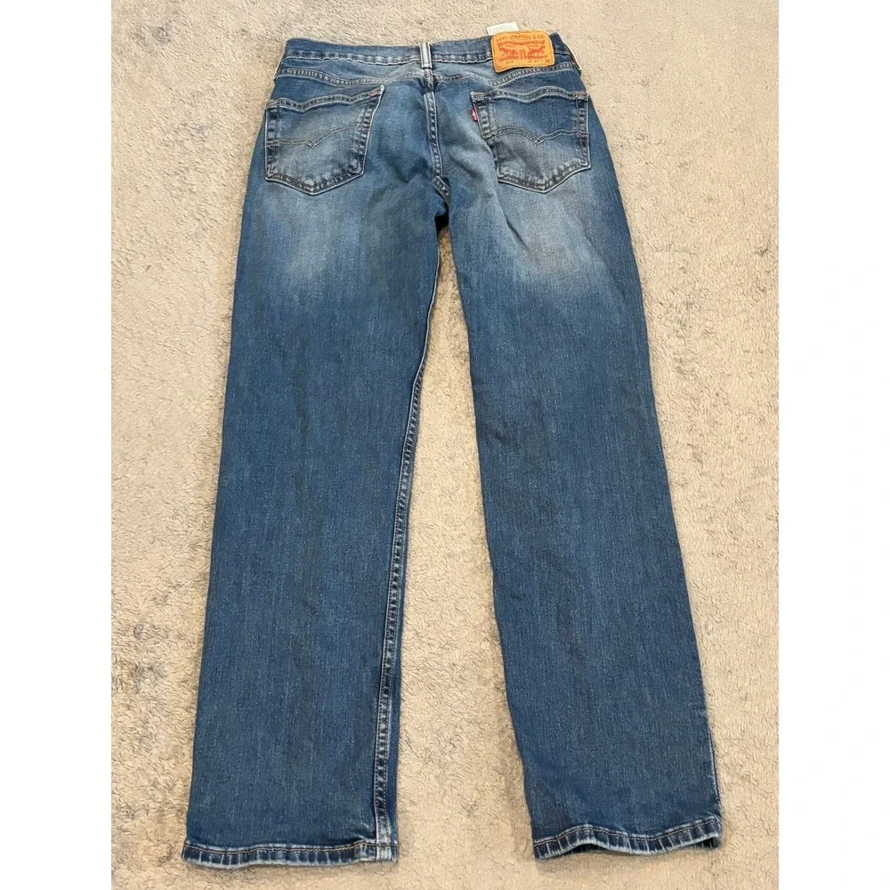 Levis 514 Straight Fit Mens Jeans W29 L30 Blue Denim Medium Wash Stretch 514